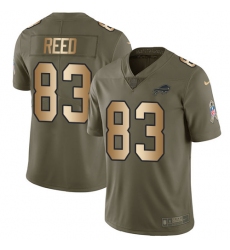 Youth Nike Buffalo Bills #83 Andre Reed Limited Olive/Gold 2017 Salute to Service NFL Jersey