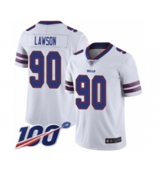 Men's Buffalo Bills #90 Shaq Lawson White Vapor Untouchable Limited Player 100th Season Football Jersey