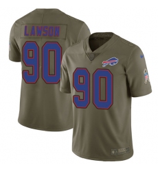 Men's Nike Buffalo Bills #90 Shaq Lawson Limited Olive 2017 Salute to Service NFL Jersey