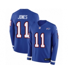 Men's Nike Buffalo Bills #11 Zay Jones Limited Royal Blue Therma Long Sleeve NFL Jersey