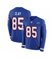 Youth Nike Buffalo Bills #85 Charles Clay Limited Royal Blue Therma Long Sleeve NFL Jersey
