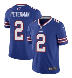 Men's Nike Buffalo Bills #2 Nathan Peterman Royal Blue Team Color Vapor Untouchable Limited Player NFL Jersey