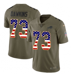 Men's Nike Buffalo Bills #73 Dion Dawkins Limited Olive/USA Flag 2017 Salute to Service NFL Jersey