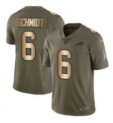Men's Nike Buffalo Bills #6 Colton Schmidt Limited Olive/Gold 2017 Salute to Service NFL Jersey