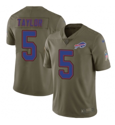 Men's Nike Buffalo Bills #5 Tyrod Taylor Limited Olive 2017 Salute to Service NFL Jersey