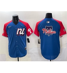 Men's National League Philadelphia Phillies Team Big Logo Blue Red Alternate 2025 All-Star Edition Limited Stitched Baseball Jersey