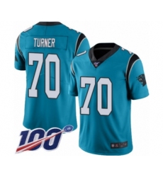 Men's Carolina Panthers #70 Trai Turner Limited Blue Rush Vapor Untouchable 100th Season Football Jersey