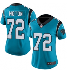 Women's Nike Carolina Panthers #72 Taylor Moton Blue Alternate Vapor Untouchable Limited Player NFL Jersey