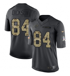 Youth Nike Carolina Panthers #84 Ed Dickson Limited Black 2016 Salute to Service NFL Jersey