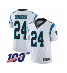 Men's Carolina Panthers #24 James Bradberry White Vapor Untouchable Limited Player 100th Season Football Jersey