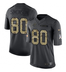 Men's Nike Carolina Panthers #80 Scott Simonson Limited Black 2016 Salute to Service NFL Jersey