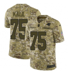 Men's Nike Carolina Panthers #75 Matt Kalil Limited Camo 2018 Salute to Service NFL Jersey