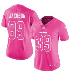 Women's Nike Chicago Bears #39 Eddie Jackson Limited Pink Rush Fashion NFL Jersey