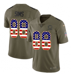 Men's Nike Chicago Bears #88 Dion Sims Limited Olive/USA Flag Salute to Service NFL Jersey