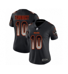Women's Chicago Bears #10 Mitchell Trubisky Limited Black Smoke Fashion Football Jersey