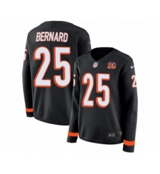 Women's Nike Cincinnati Bengals #25 Giovani Bernard Limited Black Therma Long Sleeve NFL Jersey