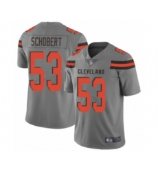 Youth Cleveland Browns #53 Joe Schobert Limited Gray Inverted Legend Football Jersey