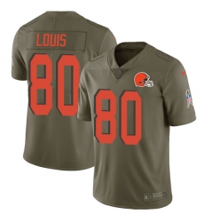Men's Nike Cleveland Browns #80 Ricardo Louis Limited Olive 2017 Salute to Service NFL Jersey