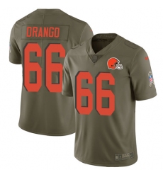 Youth Nike Cleveland Browns #66 Spencer Drango Limited Olive 2017 Salute to Service NFL Jersey