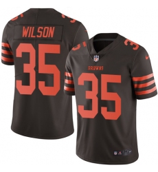 Men's Nike Cleveland Browns #35 Howard Wilson Limited Brown Rush Vapor Untouchable NFL Jersey
