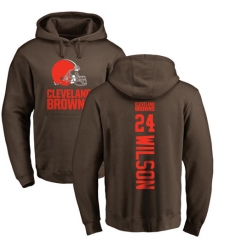 NFL Nike Cleveland Browns #24 Howard Wilson Brown Backer Pullover Hoodie