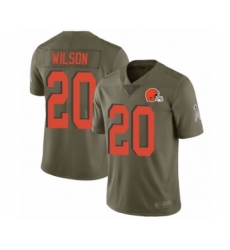 Youth Cleveland Browns #20 Howard Wilson Limited Olive 2017 Salute to Service Football Jersey