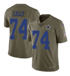Men's Nike Dallas Cowboys #74 Bob Lilly Limited Olive 2017 Salute to Service NFL Jersey