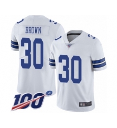 Men's Dallas Cowboys #30 Anthony Brown White Vapor Untouchable Limited Player 100th Season Football Jersey