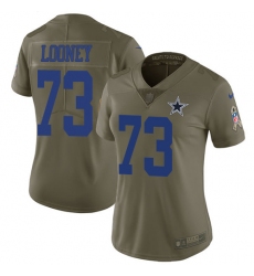 Women's Nike Dallas Cowboys #73 Joe Looney Limited Olive 2017 Salute to Service NFL Jersey