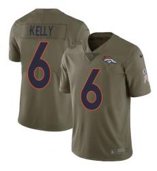 Men's Nike Denver Broncos #6 Chad Kelly Limited Olive 2017 Salute to Service NFL Jersey