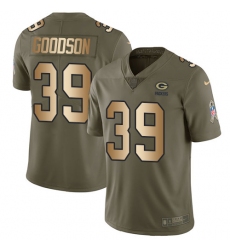 Men's Nike Green Bay Packers #39 Demetri Goodson Limited Olive/Gold 2017 Salute to Service NFL Jersey