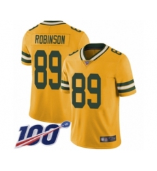 Men's Green Bay Packers #89 Dave Robinson Limited Gold Rush Vapor Untouchable 100th Season Football Jersey