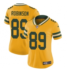 Women's Nike Green Bay Packers #89 Dave Robinson Limited Gold Rush Vapor Untouchable NFL Jersey