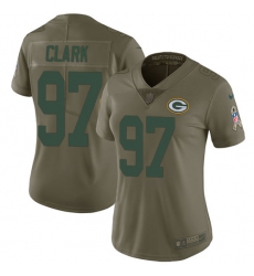 Women's Nike Green Bay Packers #97 Kenny Clark Limited Olive 2017 Salute to Service NFL Jersey