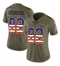 Women's Nike Green Bay Packers #82 Richard Rodgers Limited Olive/USA Flag 2017 Salute to Service NFL Jersey