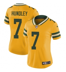 Women's Nike Green Bay Packers #7 Brett Hundley Limited Gold Rush Vapor Untouchable NFL Jersey