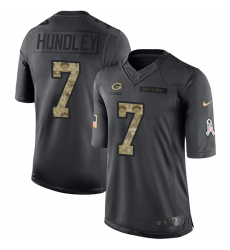 Youth Nike Green Bay Packers #7 Brett Hundley Limited Black 2016 Salute to Service NFL Jersey