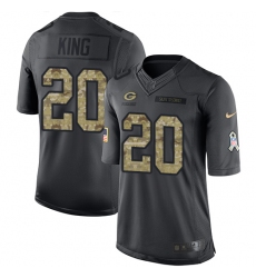 Men's Nike Green Bay Packers #20 Kevin King Limited Black 2016 Salute to Service NFL Jersey