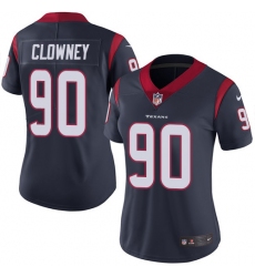 Women's Nike Houston Texans #90 Jadeveon Clowney Limited Navy Blue Team Color Vapor Untouchable NFL Jersey