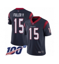 Men's Houston Texans #15 Will Fuller V Navy Blue Team Color Vapor Untouchable Limited Player 100th Season Football Jersey