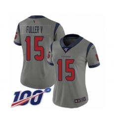 Women's Houston Texans #15 Will Fuller V Limited Gray Inverted Legend 100th Season Football Jersey