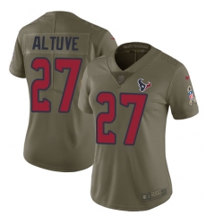 Women's Nike Houston Texans #27 Jose Altuve Limited Olive 2017 Salute to Service NFL Jersey