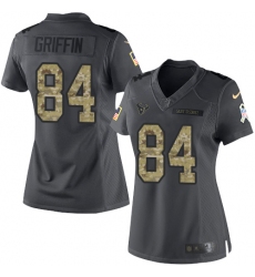 Women's Nike Houston Texans #84 Ryan Griffin Limited Black 2016 Salute to Service NFL Jersey