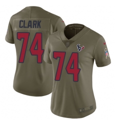 Women's Nike Houston Texans #74 Chris Clark Limited Olive 2017 Salute to Service NFL Jersey