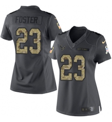 Women's Nike Houston Texans #23 Arian Foster Limited Black 2016 Salute to Service NFL Jersey