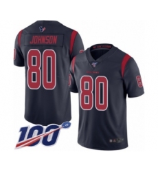 Men's Houston Texans #80 Andre Johnson Limited Navy Blue Rush Vapor Untouchable 100th Season Football Jersey
