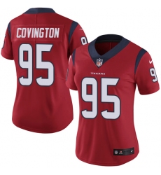 Women's Nike Houston Texans #95 Christian Covington Limited Red Alternate Vapor Untouchable NFL Jersey
