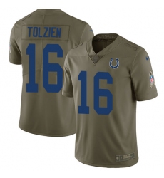 Youth Nike Indianapolis Colts #16 Scott Tolzien Limited Olive 2017 Salute to Service NFL Jersey