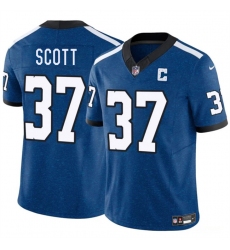 Men's Indianapolis Colts #37 Daniel Scott Blue 2025 F.U.S.E. Throwback Vapor Limited Football Stitched Jersey