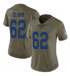 Women's Nike Indianapolis Colts #62 Le'Raven Clark Limited Olive 2017 Salute to Service NFL Jersey